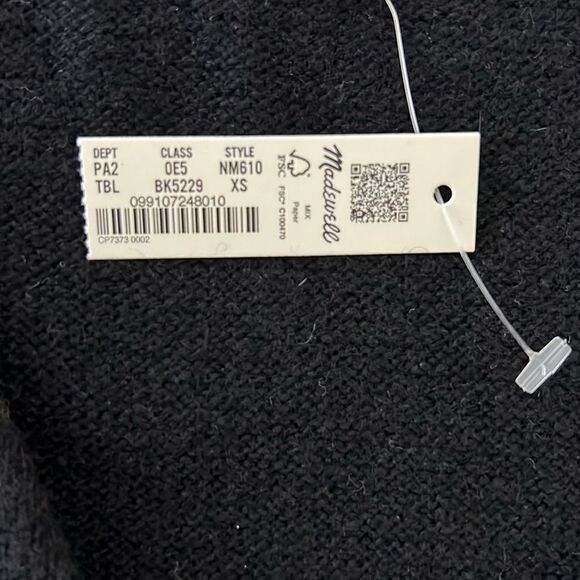 NWT Madewell V-Neck Relaxed Cardigan in True Black Size XS - Picture 6 of 13